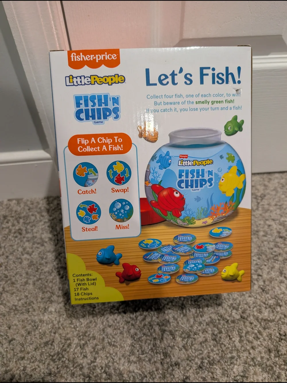 NIB Fisher-Price Little People Fish'n Chips Game - Orange & Blue